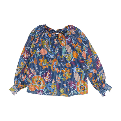 Blue Floral Blouse