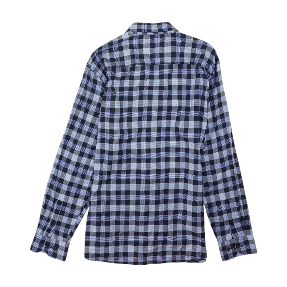Blue Plaid Long Sleeve Button Down