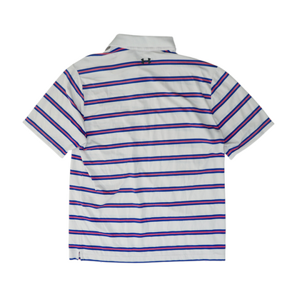 White Striped Short Sleeve Polo