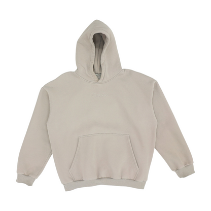 Beige Solid Hoodie Pullover
