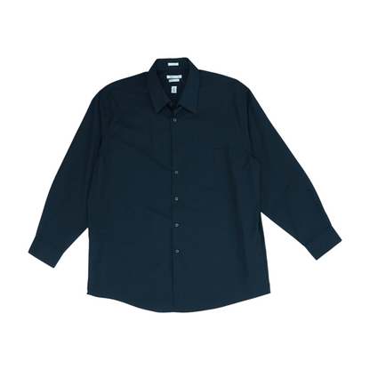 Black Solid Long Sleeve Button Down