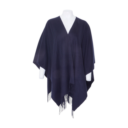Navy 100% Cashmere Cape