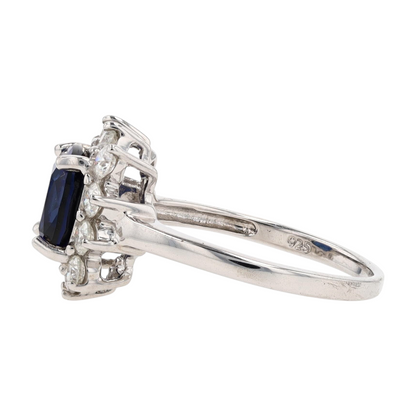 Sterling Silver Synthetic Sapphire Fashion Ring