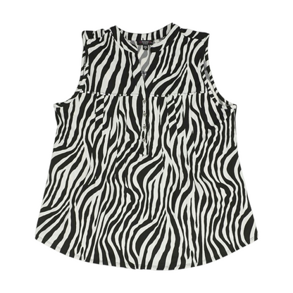 White Plus Animal Print Blouse