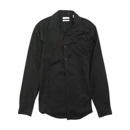 Black Solid Long Sleeve Button Down