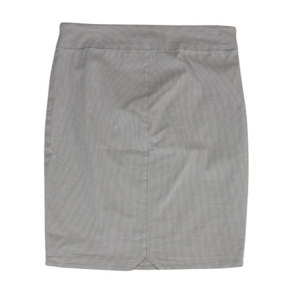 Gray Striped Midi Skirt
