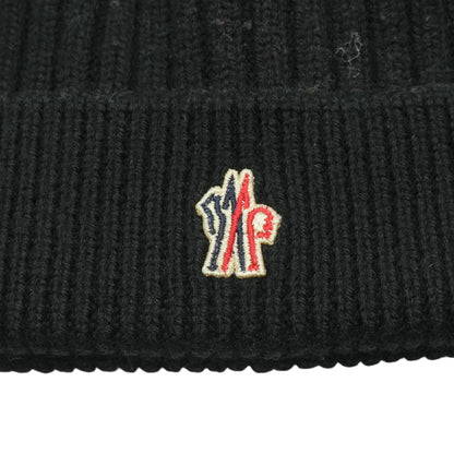 Ribbed Wool Logo Beanie Hat