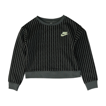 Gray Striped Sweatshirt Pullover