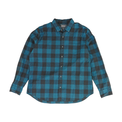 Teal Check Flannel Button Down
