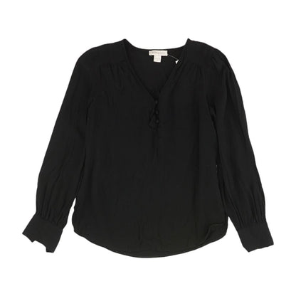 Black Solid Long Sleeve Blouse