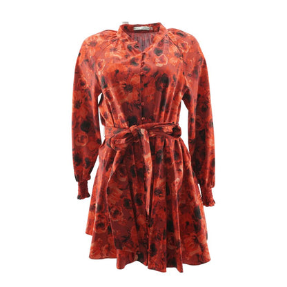 Red Floral Midi Dress