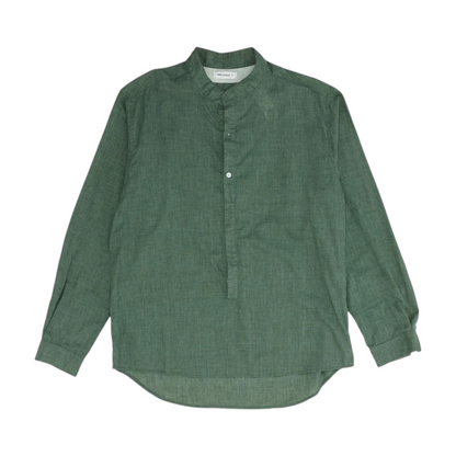 Green Solid Long Sleeve Button Down