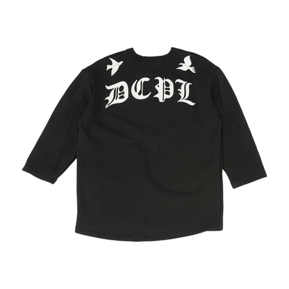 Black Solid Sweatshirt Pullover