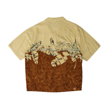 Vintage Brown Color Block Short Sleeve Polo