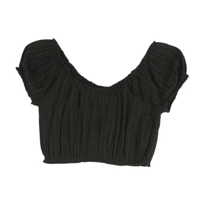 Gray Cropped Blouse