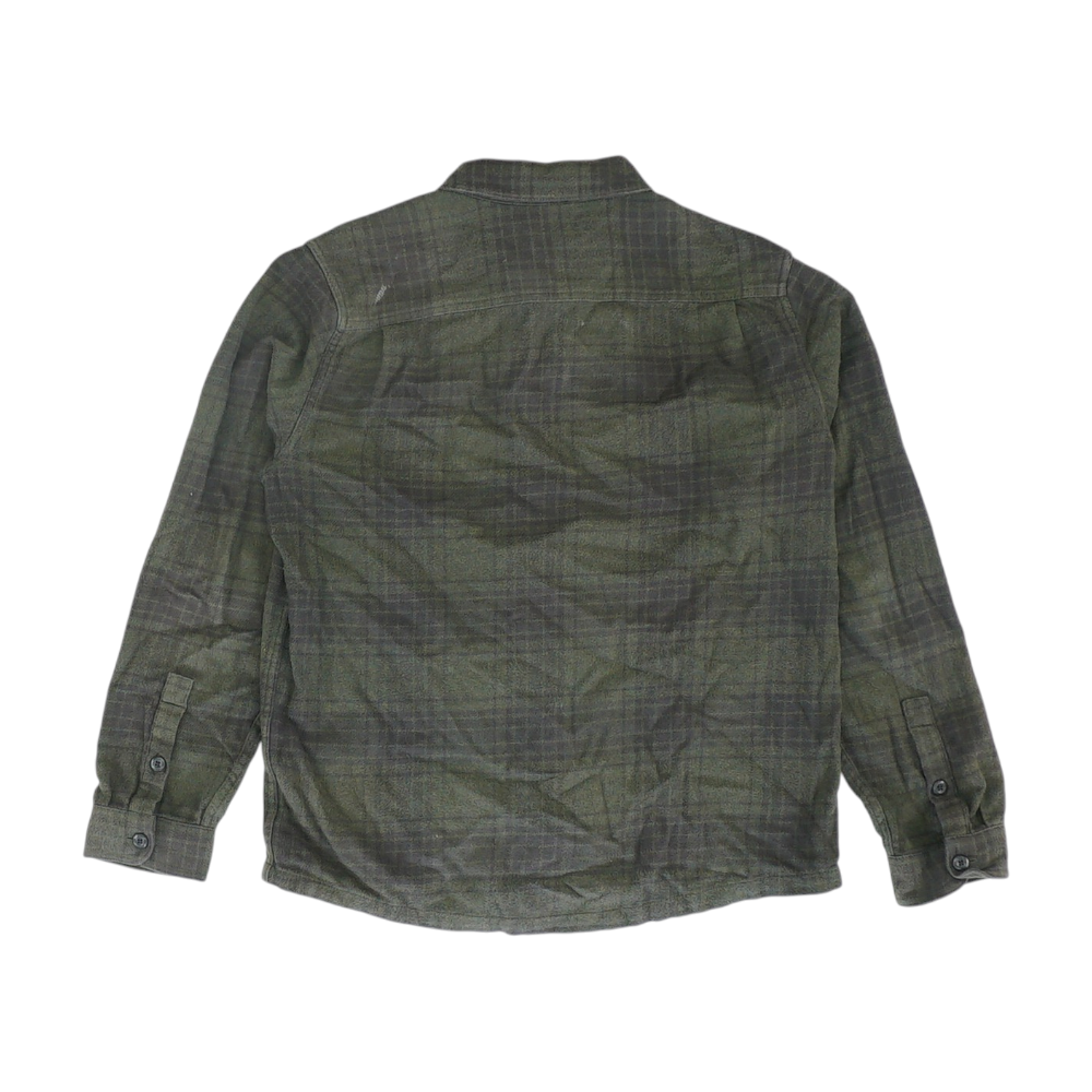 Olive Plaid Flannel Button Down