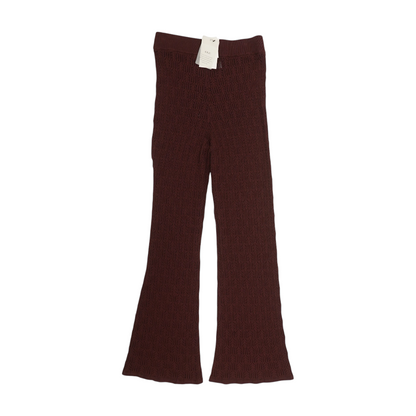 Burgundy Crochet Knit Pants
