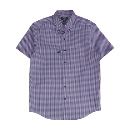 Purple Check Short Sleeve Button Down