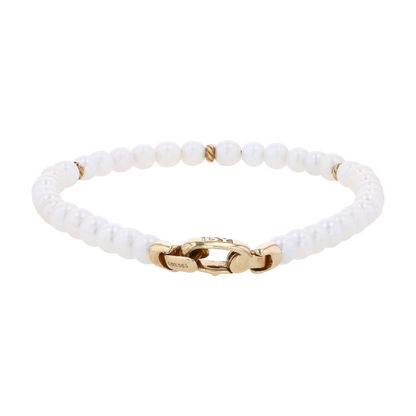 18K Rose Gold Cultured Pearl Beaded Bracelet
