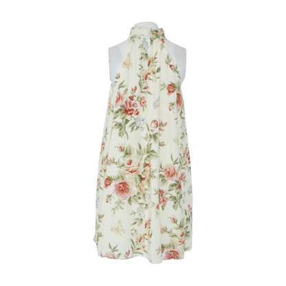 Beige Floral Mini Dress