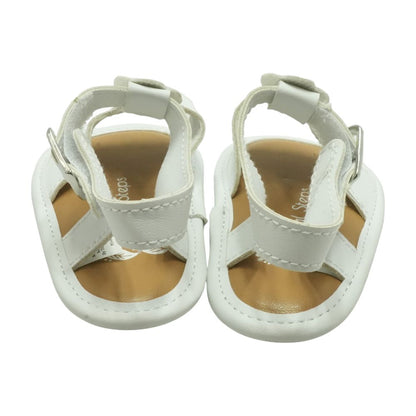 White Synthetic Crib Shoes