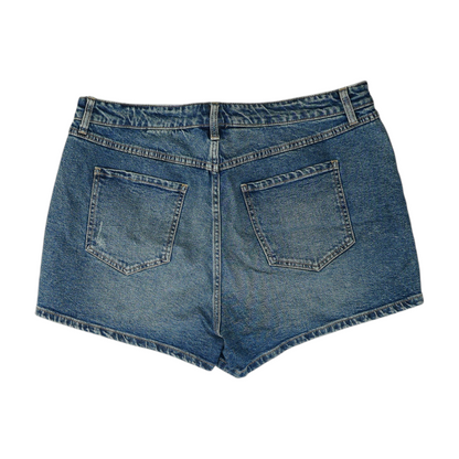 Blue Solid Denim Shorts