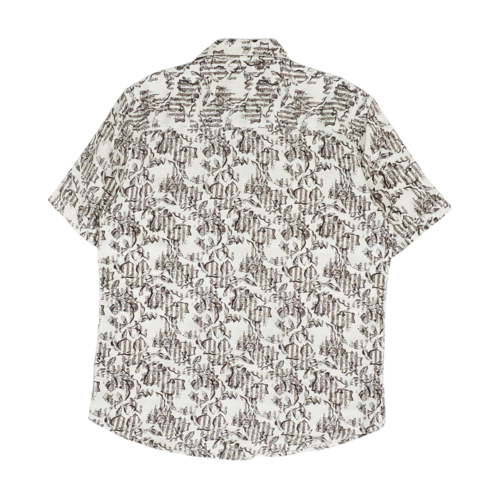 Brown Graphic Short Sleeve Button Down
