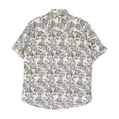 Brown Graphic Short Sleeve Button Down