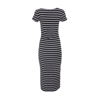 Black Striped Midi Dress