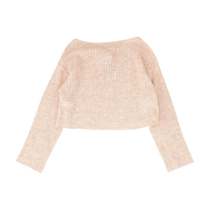 Peach Striped Crewneck Sweater