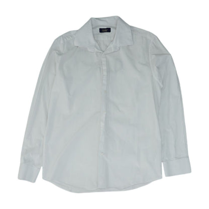 White Solid Long Sleeve Button Down