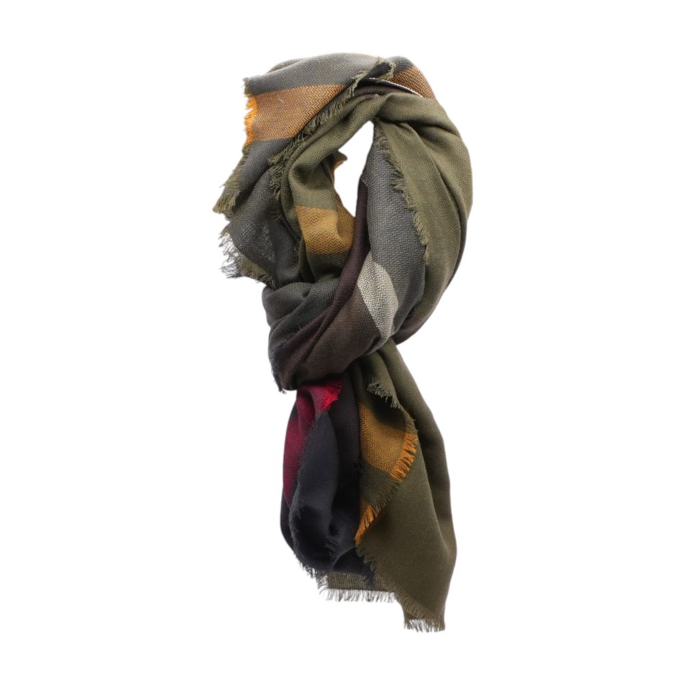 Multi Plaid Wool Scarf