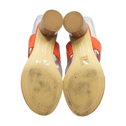 Orange Block Heel Sandals