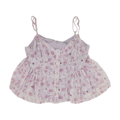 Pink Floral Cropped Blouse