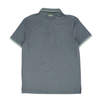 Gray Solid Short Sleeve Polo