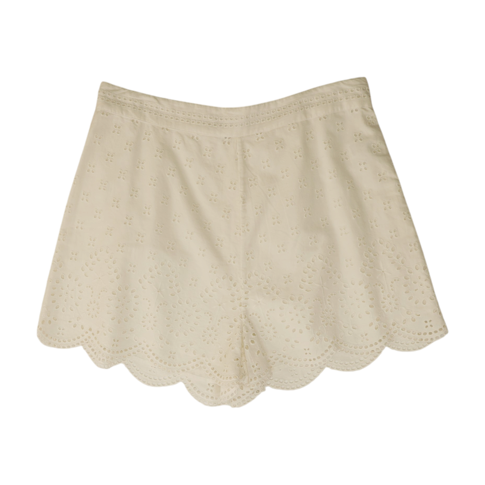 White Floral Chino Shorts