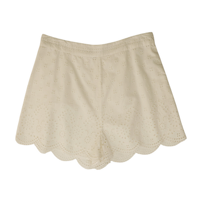 White Floral Chino Shorts