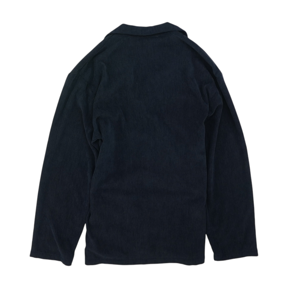 Navy Solid Long Sleeve Button Down