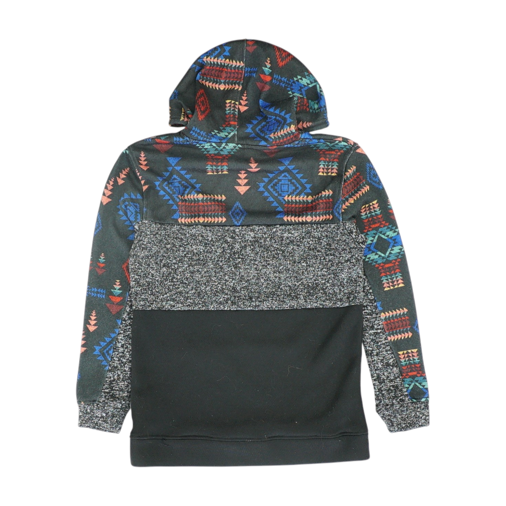 Black Print Hoodie Pullover