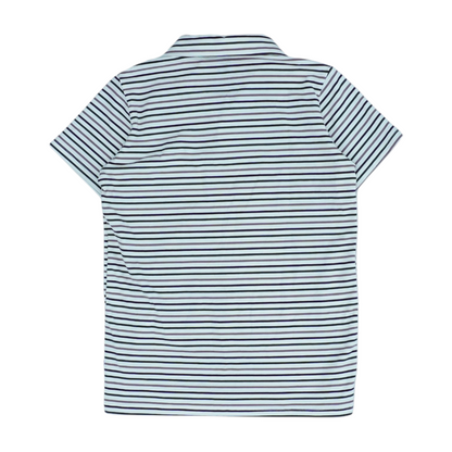 White Striped Short Sleeve Polo