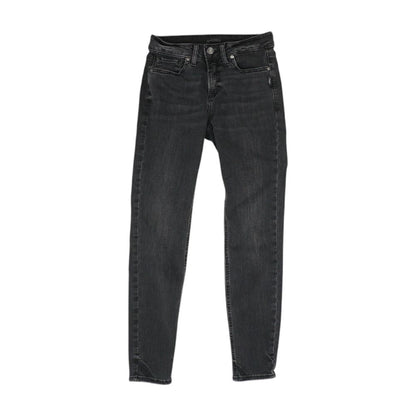 Black Solid Skinny Leg Jeans
