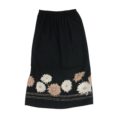 Black Floral Midi Skirt