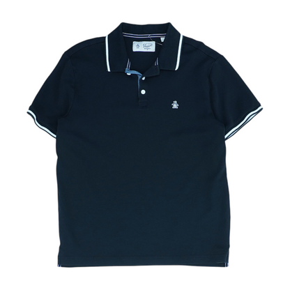 Black Solid Short Sleeve Polo