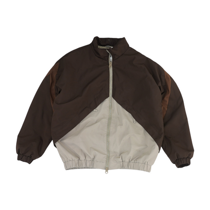 Brown Color Block Jacket