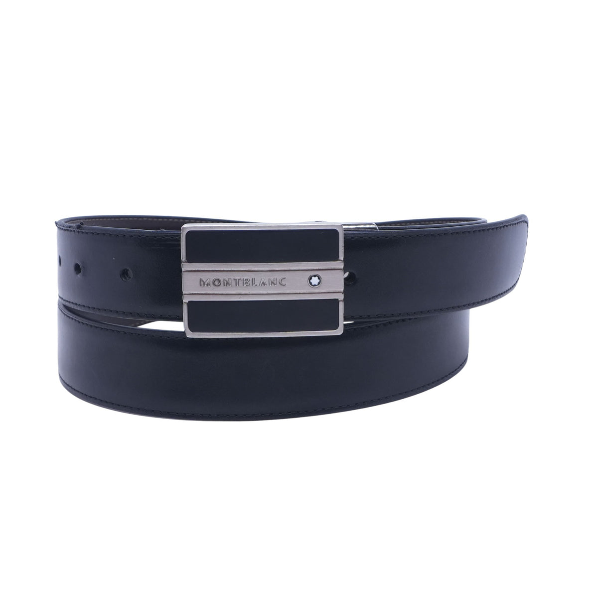 Silver Tone Buckle Classic Line Reversible Leather Belt