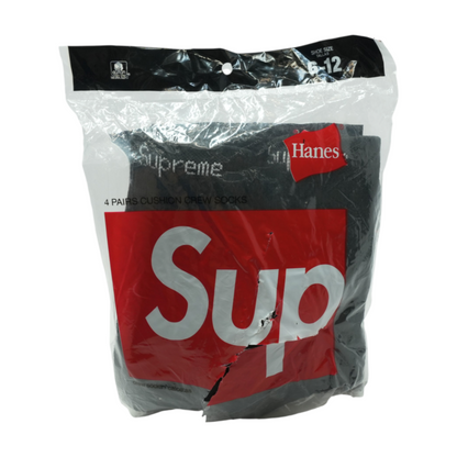 SUPREME X HANES 4 Pair Cushion Crew Socks