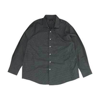 Gray Plaid Long Sleeve Button Down