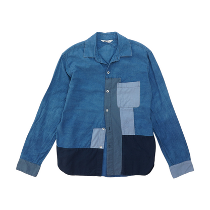 Blue Solid Flannel Button Down