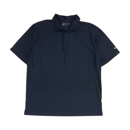 Navy Plaid Short Sleeve Polo