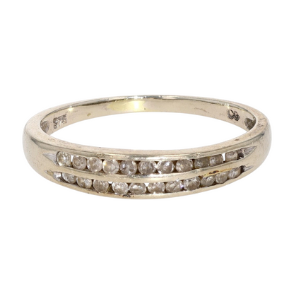 1/6 ctw 9K White Gold Diamond Band Ring